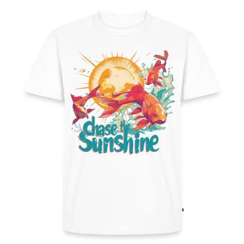 Chasing the sun, Pisces, sun in retro style - Men's Premium Organic T-Shirt - white - Front - Nico (187cm)