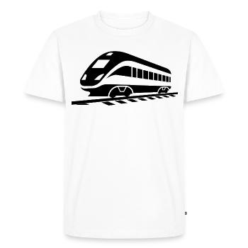 Chemin de fer - T-shirt Premium bio Homme - blanc - Devant - Nico (187cm)