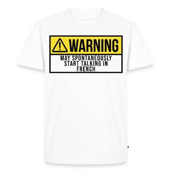 Français français français - T-shirt Premium bio Homme - blanc - Devant - Nico (187cm)