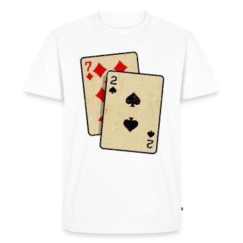 Poker Jeu de cartes Jeux de hasard Casino Poker Round - T-shirt Premium bio Homme - blanc - Devant - Nico (187cm)