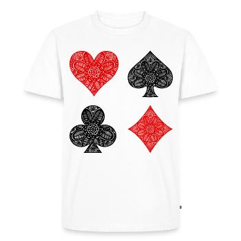 Casino Poker Jeu de cartes Jeux de hasard Poker - T-shirt Premium bio Homme - blanc - Devant - Nico (187cm)