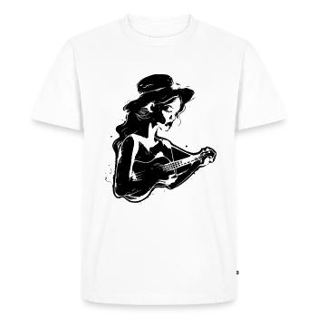 Hawaiian Musician Sketch - Men's Premium Organic T-Shirt - white - Front - Nico (187cm)