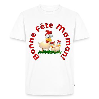 Bonne Fête des Mères Poules - T-shirt Premium bio Homme - blanc - Devant - Nico (187cm)