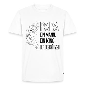 Papa Leo - Un père fort comme un lion, un homme, un roi - T-shirt Premium bio Homme - blanc - Devant - Nico (187cm)