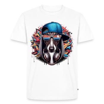Cadeau de graffiti de chien Greyhound Gangsta - T-shirt Premium bio Homme - blanc - Devant - Nico (187cm)