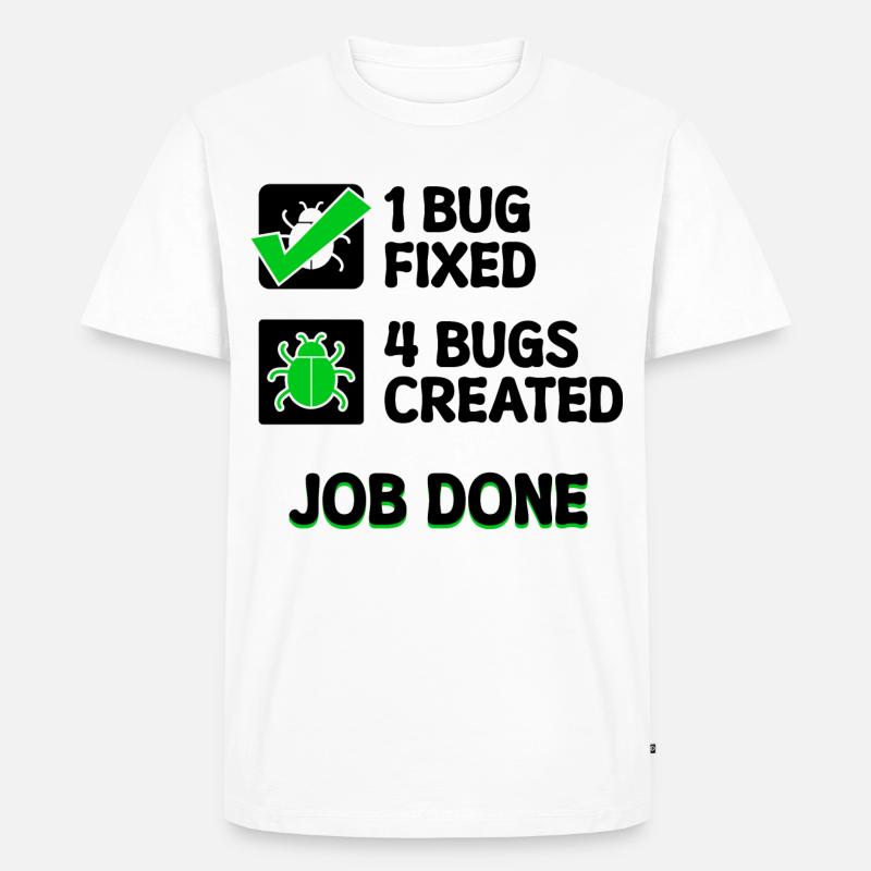 Programmierer Developer Bugfixing Bugs Skripting - Männer Premium Bio T-Shirt - Weiß