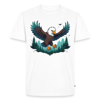Eagle flies over forest - Men's Premium Organic T-Shirt - white - Front - Nico (187cm)