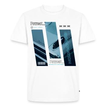Never Stop Exploring - Men's Premium Organic T-Shirt - white - Front - Nico (187cm)