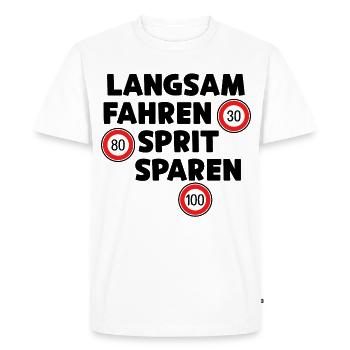 Déclaration de ravitaillement en carburant de la station-service Moteur à essence - T-shirt Premium bio Homme - blanc - Devant - Nico (187cm)