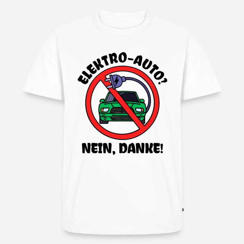 Tanken Statement Antrieb E-auto Energiespeicher - Männer Premium Bio T-Shirt - Weiß