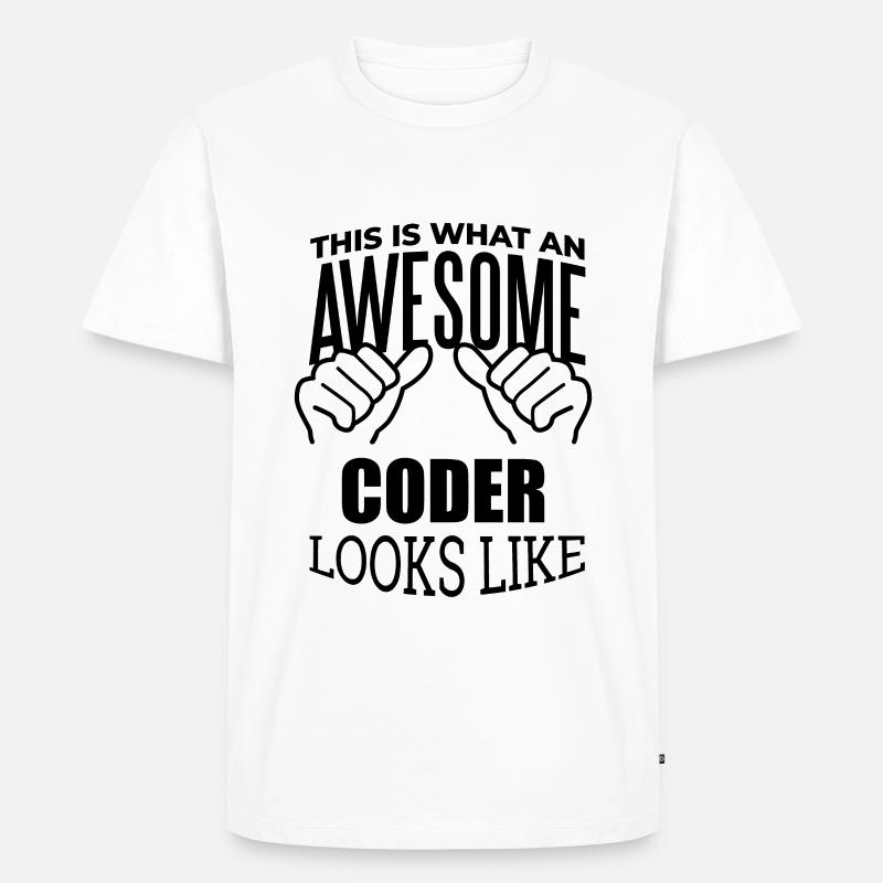 Coder - Men's Premium Organic T-Shirt - white