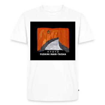 Kyoto, Red Torii, Fushimi Inari Taisha, Japon - T-shirt Premium bio Homme - blanc - Devant - Nico (187cm)