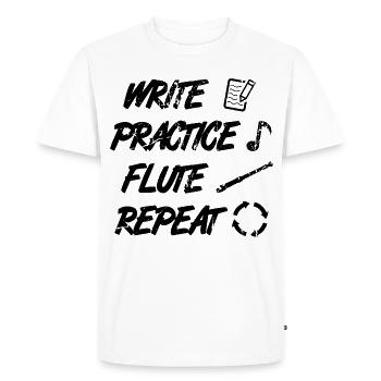 Practice writing Repeat flute - Men's Premium Organic T-Shirt - white - Front - Nico (187cm)