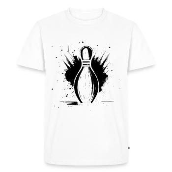 Bowling Pin - Men's Premium Organic T-Shirt - white - Front - Nico (187cm)