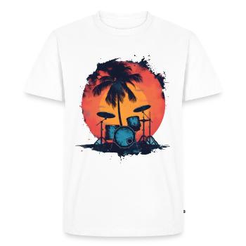 Dessin de batterie - T-shirt Premium bio Homme - blanc - Devant - Nico (187cm)