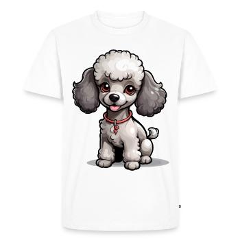 Caniche gris avec collier - T-shirt Premium bio Homme - blanc - Devant - Nico (187cm)