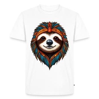 Chef des paresseux - T-shirt Premium bio Homme - blanc - Devant - Nico (187cm)