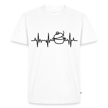 Marmite ECG heartline - T-shirt Premium bio Homme - blanc - Devant - Nico (187cm)