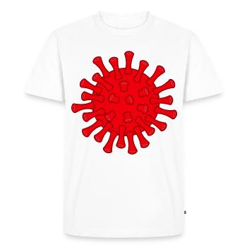 Red Covid molecule illustration - Men's Premium Organic T-Shirt - white - Front - Nico (187cm)