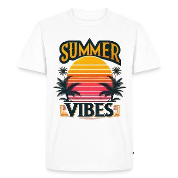 Tropical Summer Vibes: Sunset Adventure Awaits - Men's Premium Organic T-Shirt - white - Front - Nico (187cm)