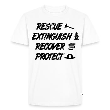 Rescue Extinguish Recovery Protect - Men's Premium Organic T-Shirt - white - Front - Nico (187cm)