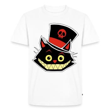 chat et chapeau - T-shirt Premium bio Homme - blanc - Devant - Nico (187cm)