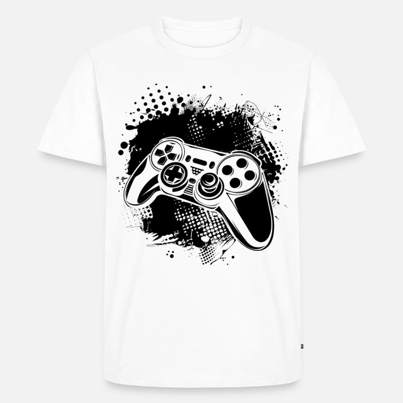Game Controller - Männer Premium Bio T-Shirt - Weiß