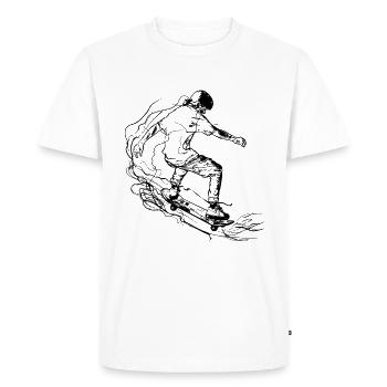 Skater Drawing - Men's Premium Organic T-Shirt - white - Front - Nico (187cm)