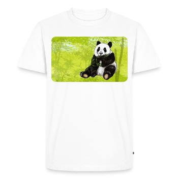 Ours panda mignon avec bambou dans la forêt de bambous - T-shirt Premium bio Homme - blanc - Devant - Nico (187cm)