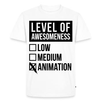 Animation Animation Animation - T-shirt Premium bio Homme - blanc - Devant - Nico (187cm)