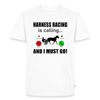 Cheval de course de trot Chevaux de course de trot IS-CALLING - T-shirt Premium bio Homme - blanc - Devant - Nico (187cm)