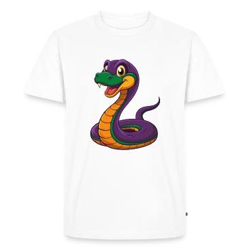 serpent drôle kawaii personnage de dessin animé clipart - T-shirt Premium bio Homme - blanc - Devant - Nico (187cm)