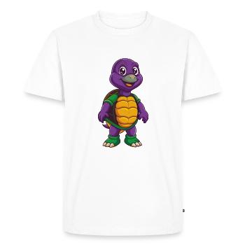 tortue drôle kawaii dessin animé personnage clipart - T-shirt Premium bio Homme - blanc - Devant - Nico (187cm)