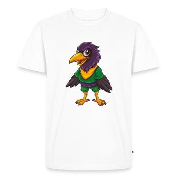 Raven Funny Kawaii Cartoon Character Clipart - Men's Premium Organic T-Shirt - white - Front - Nico (187cm)