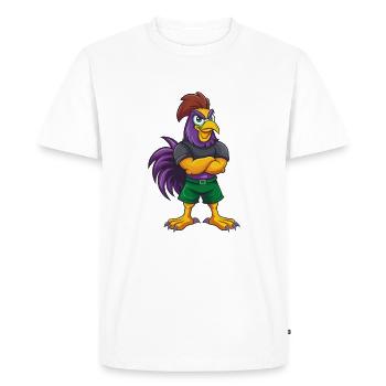 Coq Drôle Kawaii Dessin animé Personnage Clipart - T-shirt Premium bio Homme - blanc - Devant - Nico (187cm)