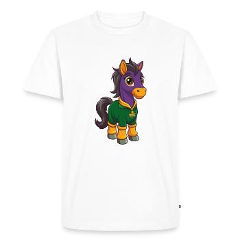 Pony Funny Kawaii Cartoon Character Clipart - Men's Premium Organic T-Shirt - white - Front - Nico (187cm)
