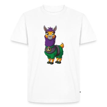 Lama Drôle Kawaii Dessin animé Personnage Clipart - T-shirt Premium bio Homme - blanc - Devant - Nico (187cm)