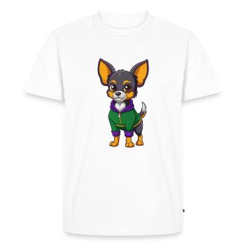 Chihuahua Dog Funny Kawaii Cartoon Character - Men's Premium Organic T-Shirt - white - Front - Nico (187cm)