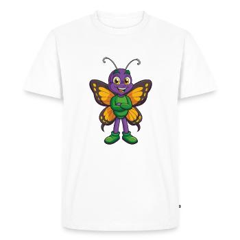 papillon drôle kawaii personnage de dessin animé clipart - T-shirt Premium bio Homme - blanc - Devant - Nico (187cm)