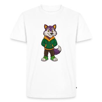 Loup Arctique Drôle Kawaii Dessin Animé Personnage Clipart - T-shirt Premium bio Homme - blanc - Devant - Nico (187cm)
