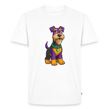 Airedale Terrier Chien Kawaii Personnage de dessin animé - T-shirt Premium bio Homme - blanc - Devant - Nico (187cm)