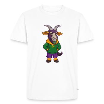 Chèvre Drôle Kawaii Dessin Animé Personnage Clipart - T-shirt Premium bio Homme - blanc - Devant - Nico (187cm)