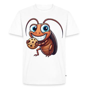 Drôle Cookie cafard Dessert sucré Bande dessinée - T-shirt Premium bio Homme - blanc - Devant - Nico (187cm)