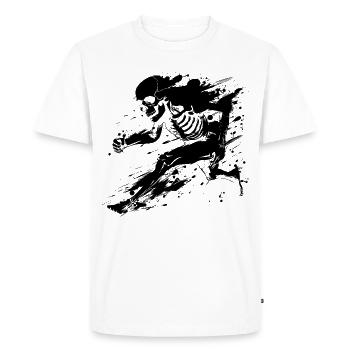 coureur squelette street art - T-shirt Premium bio Homme - blanc - Devant - Nico (187cm)