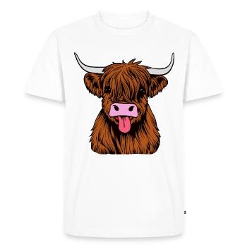 Taureau des Highlands - T-shirt Premium bio Homme - blanc - Devant - Nico (187cm)