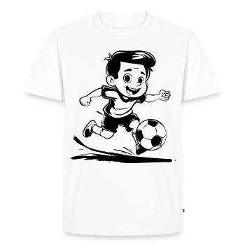 Soccer Boy Cartoon Look - Men's Premium Organic T-Shirt - white - Front - Nico (187cm)