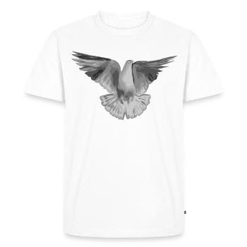 Gris pâle tourterelle - T-shirt Premium bio Homme - blanc - Devant - Nico (187cm)