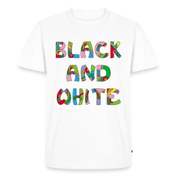 Black and white but in color - Men's Premium Organic T-Shirt - white - Front - Nico (187cm)