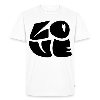 AMOUR - T-shirt Premium bio Homme - blanc - Devant - Nico (187cm)