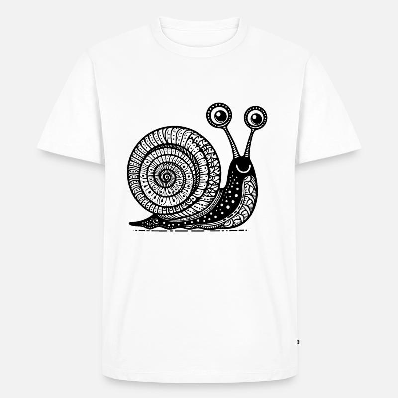 Snail's Pace: Langsame und stetige Zen-Kunst - Männer Premium Bio T-Shirt - Weiß